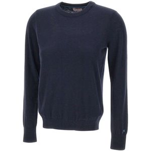 Sun68, Dames, Truien, Blauw, Maat: M Katoen,