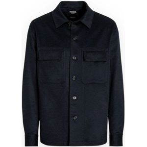 Zegna, Heren, Jassen, Zwart, Maat: L Kasjmier,