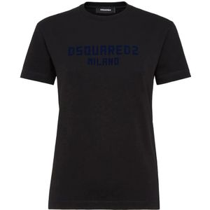 Dsquared2, Dames, Tops, Zwart, Maat: XS Katoen,