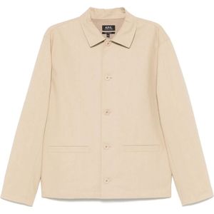 A.p.c., Heren, Jassen, Beige, Maat: L Katoen,
