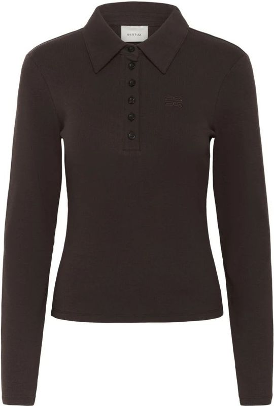 Shirt met lange mouwen en polokraag, model 'drew'