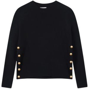 Majestic Filatures, Dames, Truien, Zwart, Maat: M Wol,