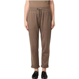 Brunello Cucinelli, Dames, Broeken, Bruin, Maat: S