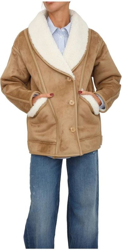 Guess, Dames, Jassen, Beige, Maat: S Poliester,