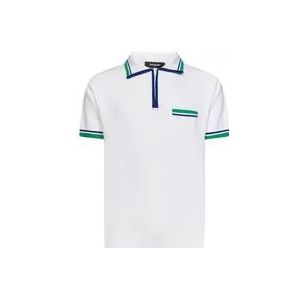 Dsquared2 Wit Katoen Zijde Gebreid Poloshirt , White , Heren , Maat: XL