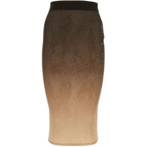 Andrea Adamo, Dames, Rokken, Bruin, Maat: S Poliester,