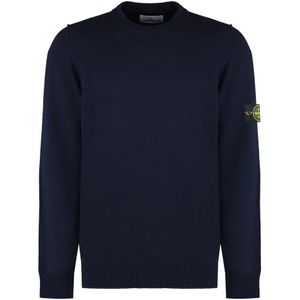 Stone Island, Heren, Truien, Blauw, Maat: 2XL Wol,