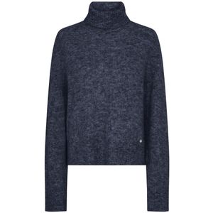 MOS Mosh, Dames, Truien, Blauw, Maat: S Wol,