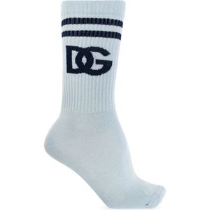 Dolce & Gabbana - Logo Sokken - Lichtblauw - Gebreide Stof
