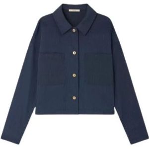 Sessun, Dames, Blouses & Shirts, Blauw, Maat: S Katoen,
