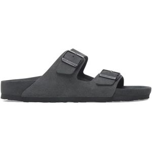 Birkenstock, Dames, Schoenen, Grijs, Maat: 39 EU Leer,