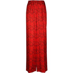 Max Mara, Dames, Broeken, Rood, Maat: 3XS Zijde,