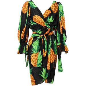 Dolce & Gabbana, Dames, Jurken, Veelkleurig, Maat: 2XS Zijde,