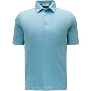 Filippo De Laurentiis, Heren, Tops, Blauw, Maat: M Linnen,