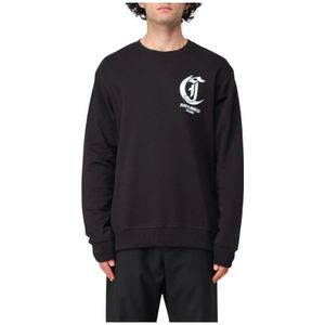 Just Cavalli, Heren, Sweatshirts & Hoodies, Zwart, Maat: M Katoen,