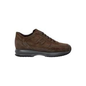 Hogan Bruine Suède Interactieve Sneakers , Brown , Heren , Maat: 40 1/2 EU