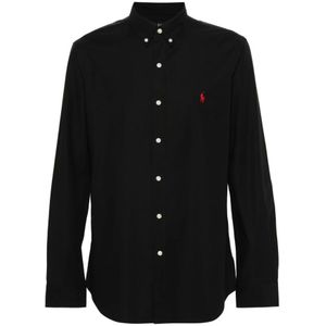 Ralph Lauren, Heren, Overhemden, Zwart, Maat: XL Katoen,