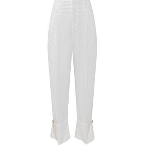 Darkpark, Dames, Broeken, Wit, Maat: 2XS Katoen,