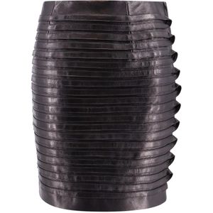 Versace, Dames, Rokken, Zwart, Maat: S Leer,