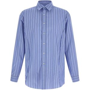 Maison Margiela, Heren, Overhemden, Blauw, Maat: L Katoen,