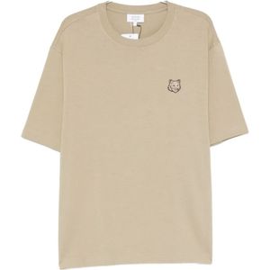 Maison Kitsuné, Heren, Tops, Beige, Maat: M Katoen,