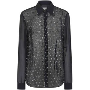 Dries Van Noten, Dames, Blouses & Shirts, Blauw, Maat: M Viscose,