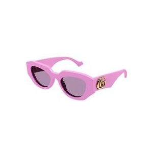 Gucci Roze/Roze Zonnebril Gg1421S , Pink , Dames , Maat: 51 MM