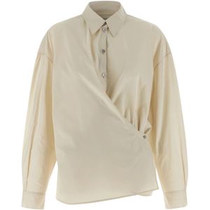 Lemaire, Dames, Blouses & Shirts, Beige, Maat: S Katoen,