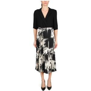 Liu Jo, Dames, Jurken, Zwart, Maat: S Poliester,