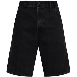 Carhartt Wip, Heren, Korte broeken, Zwart, Maat: W30 Denim,