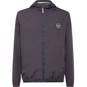 Philipp Plein, Heren, Jassen, Blauw, Maat: S Nylon,