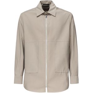 Giuliano Galiano, Heren, Overhemden, Beige, Maat: L