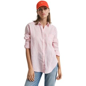 Gant, Dames, Blouses & Shirts, Roze, Maat: M Linnen,