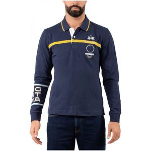 La Martina, Heren, Tops, Blauw, Maat: M Katoen,