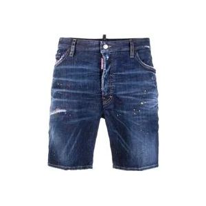 Dsquared2 Bermuda Jeans , Blue , Heren , Maat: XL