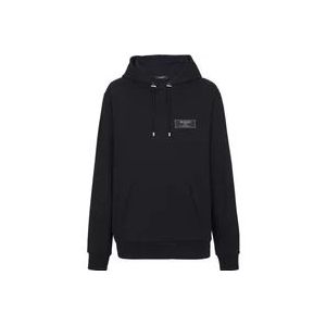 Balmain Pierre label hoodie , Black , Heren , Maat: L