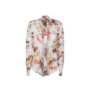 Zimmermann Bloemenprint shirt met juweelafwerking , Multicolor , Dames , Maat: S