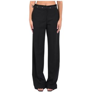 Msgm, Dames, Broeken, Zwart, Maat: M Wol,