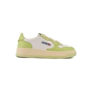 Autry Witte/Groene Leren Sneakers voor Dames , Green , Dames , Maat: 40 EU