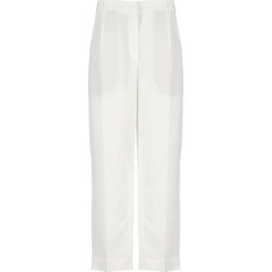 Brunello Cucinelli, Dames, Broeken, Wit, Maat: S Linnen,