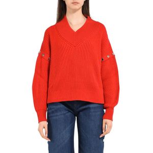 Sportmax, Dames, Truien, Rood, Maat: S Wol,