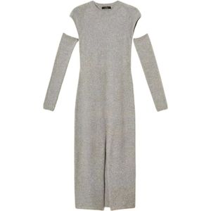 Twinset, Dames, Jurken, Grijs, Maat: S Wol,