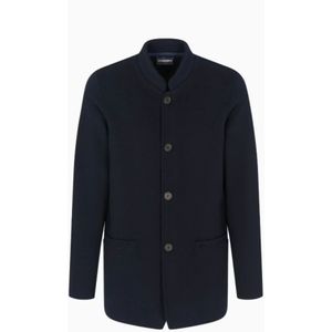 Emporio Armani, Heren, Jassen, Blauw, Maat: L Wol,