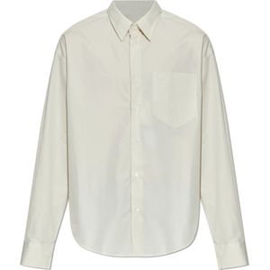 Ami Paris, unisex, Overhemden, Beige, Maat: XS Katoen,