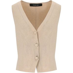 Federica Tosi, Dames, Jassen, Beige, Maat: XS Viscose,