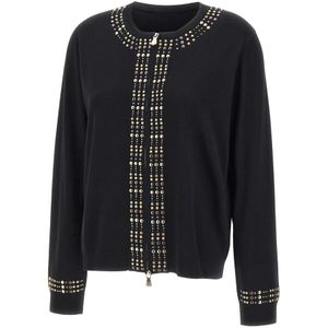 Elena Mirò, Dames, Truien, Zwart, Maat: S Viscose,