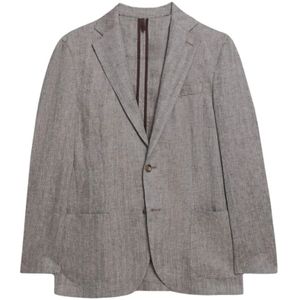 Brooks Brothers, Heren, Jassen, Bruin, Maat: 3XL Linnen,