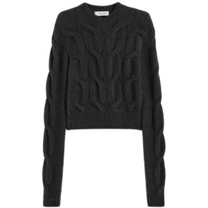 Sportmax, Dames, Truien, Zwart, Maat: M Wol,