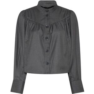 Bruuns Bazaar, Dames, Blouses & Shirts, Grijs, Maat: XS Leer,