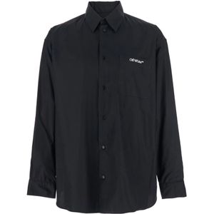 Off White, Heren, Overhemden, Zwart, Maat: L